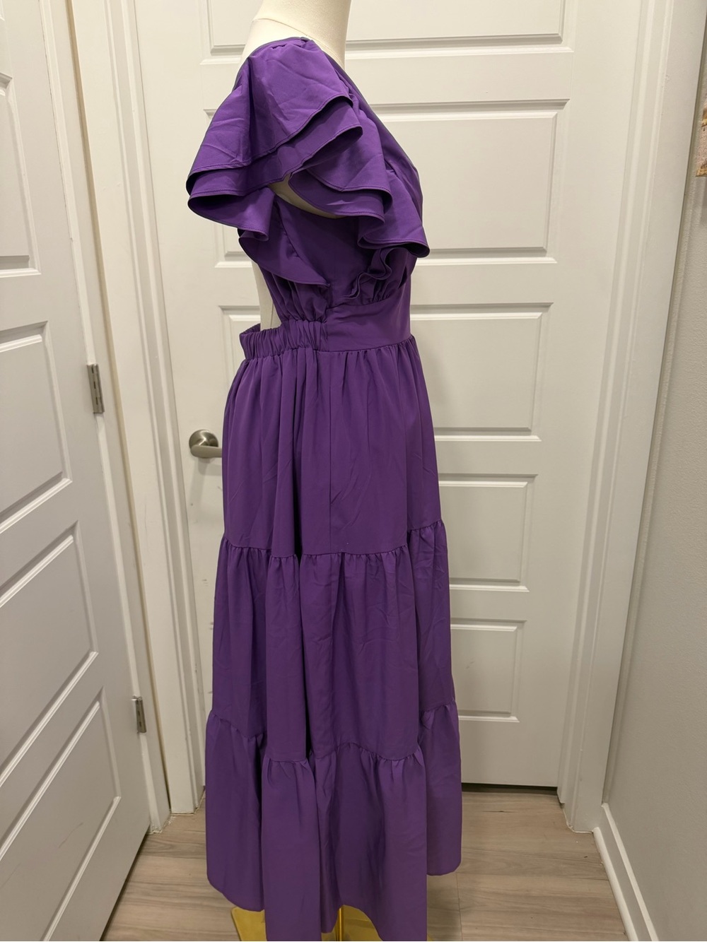 English Factory Women’s Purple Ruffle-Tiered Midi Dress - Picture 10 of 14